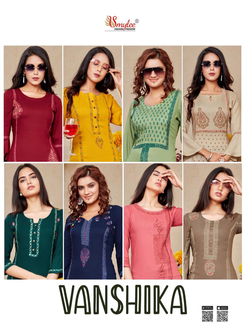 Smylee Vanshika Latest Fancy Designer Ethnic Wear  Heavy Slub Rayon Designer Kurti Collection
